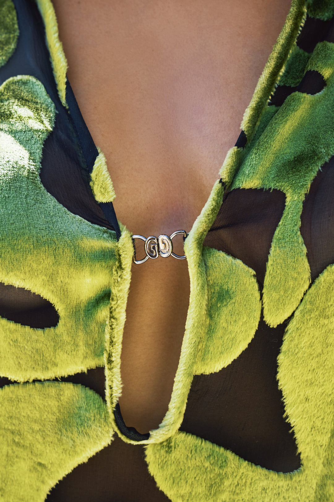 Gucci Green Dévoré Velvet Mini Dress by Tom Ford (SS 1996)