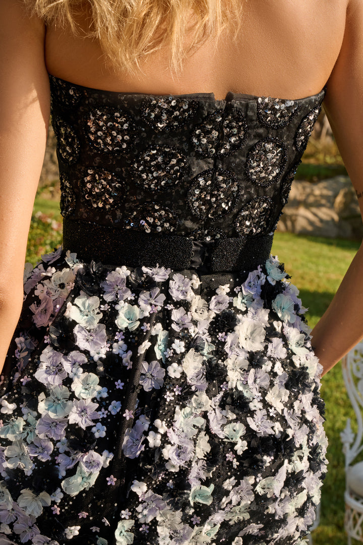 Ralph & RussoHaute Couture Black Embroidered Silk Gazaar Cocktail Dress (SS 2016)