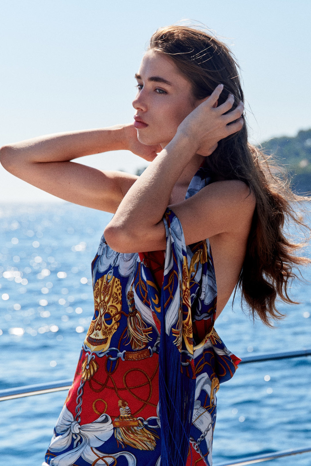 Alexander McQueen Nautical Skull Print Silk Dress (c. 2008)