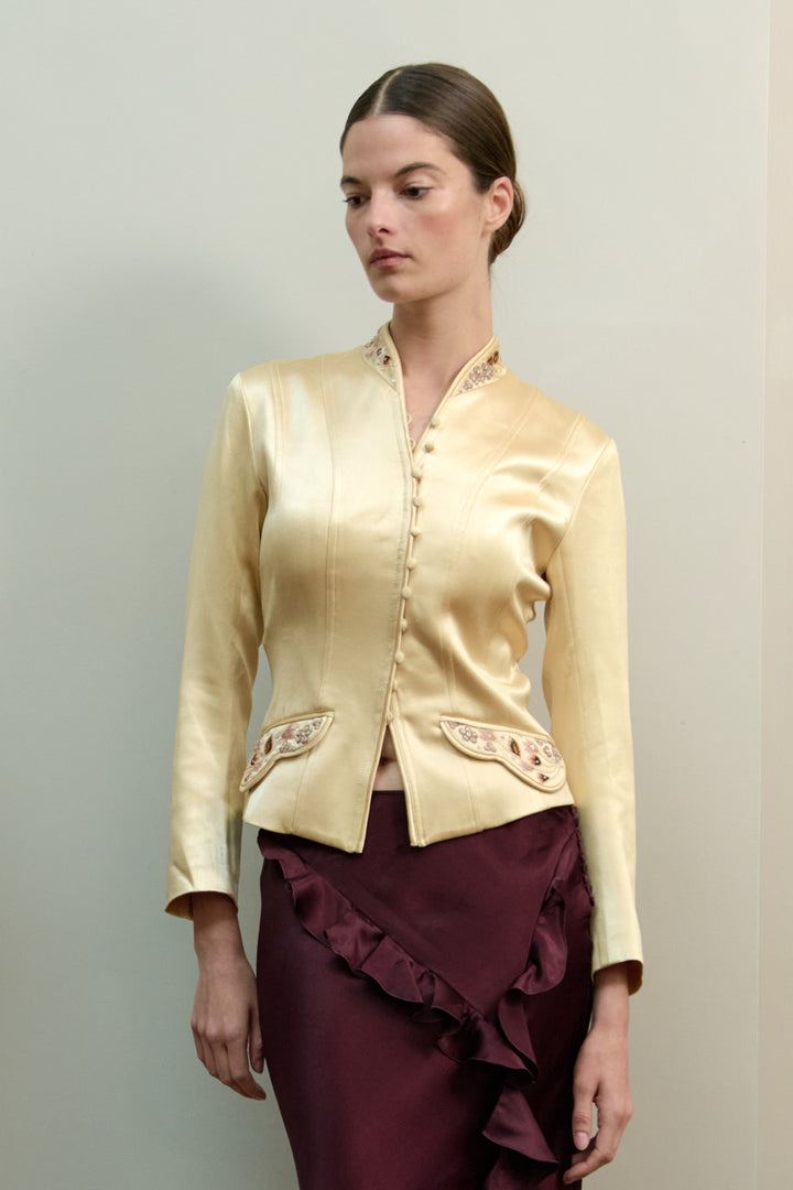 John Galliano Embroidered Satin Jacket (SS 2006)
