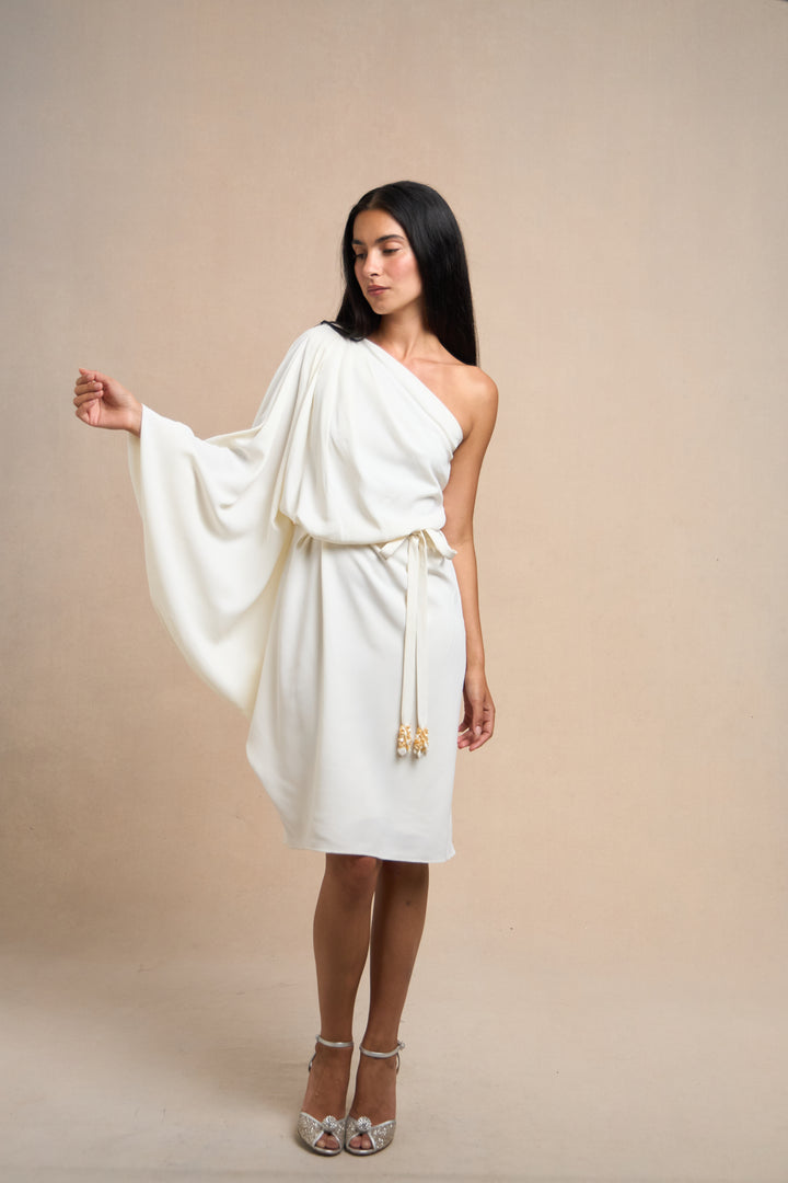Christian Dior White Crêpe One-Sleeve Dress by John Galliano (SS 2011)