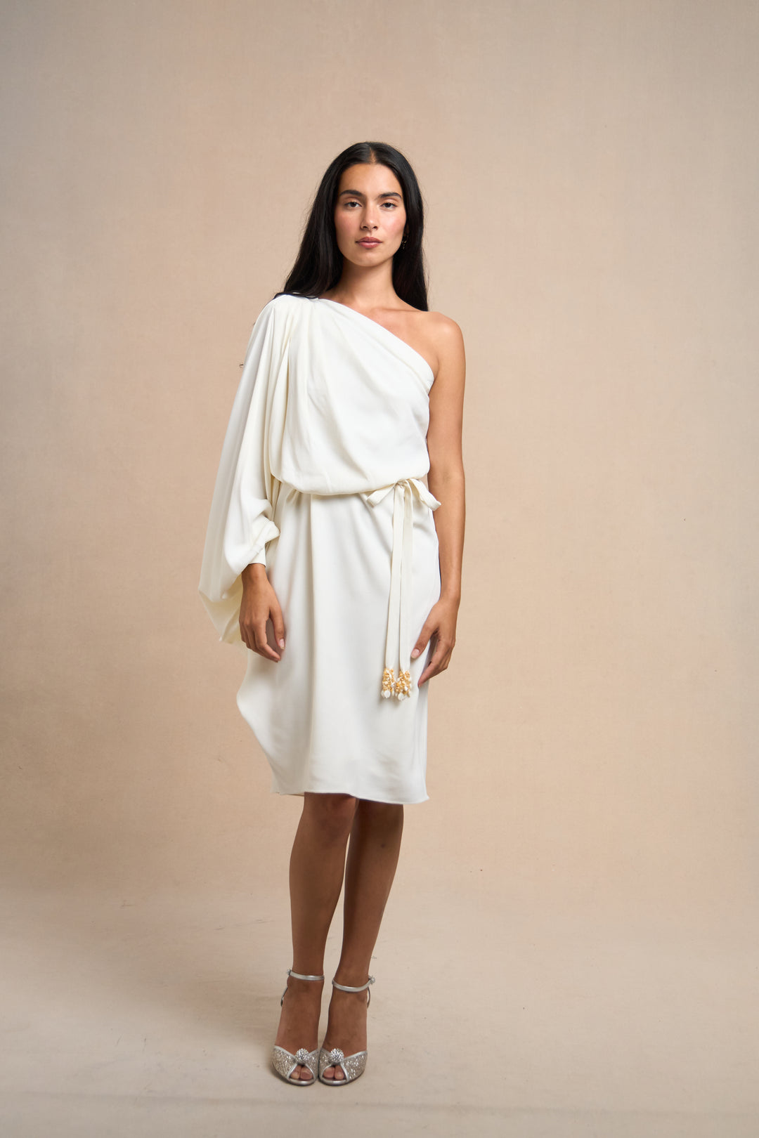 Christian Dior White Crêpe One-Sleeve Dress by John Galliano (SS 2011)