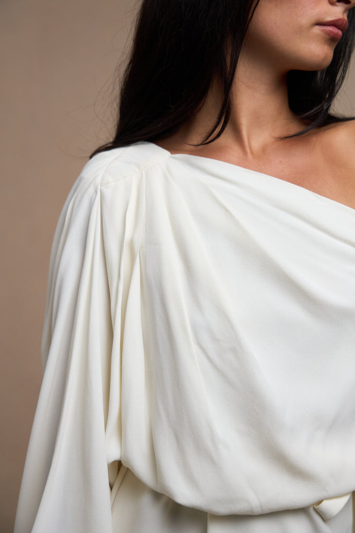 Christian Dior White Crêpe One-Sleeve Dress by John Galliano (SS 2011)