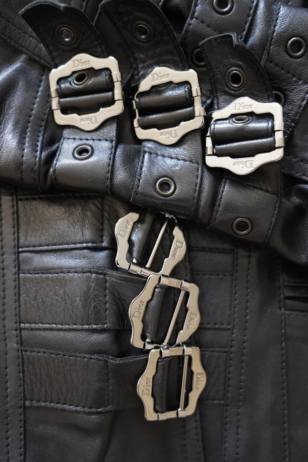 Christian Dior Black Lambskin Bondage Jacket by John Galliano (AW 2003)