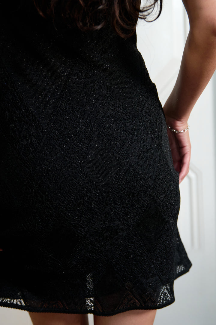Christian Dior Black Shimmery Knit Mini Dress by John Galliano (SS 1998)
