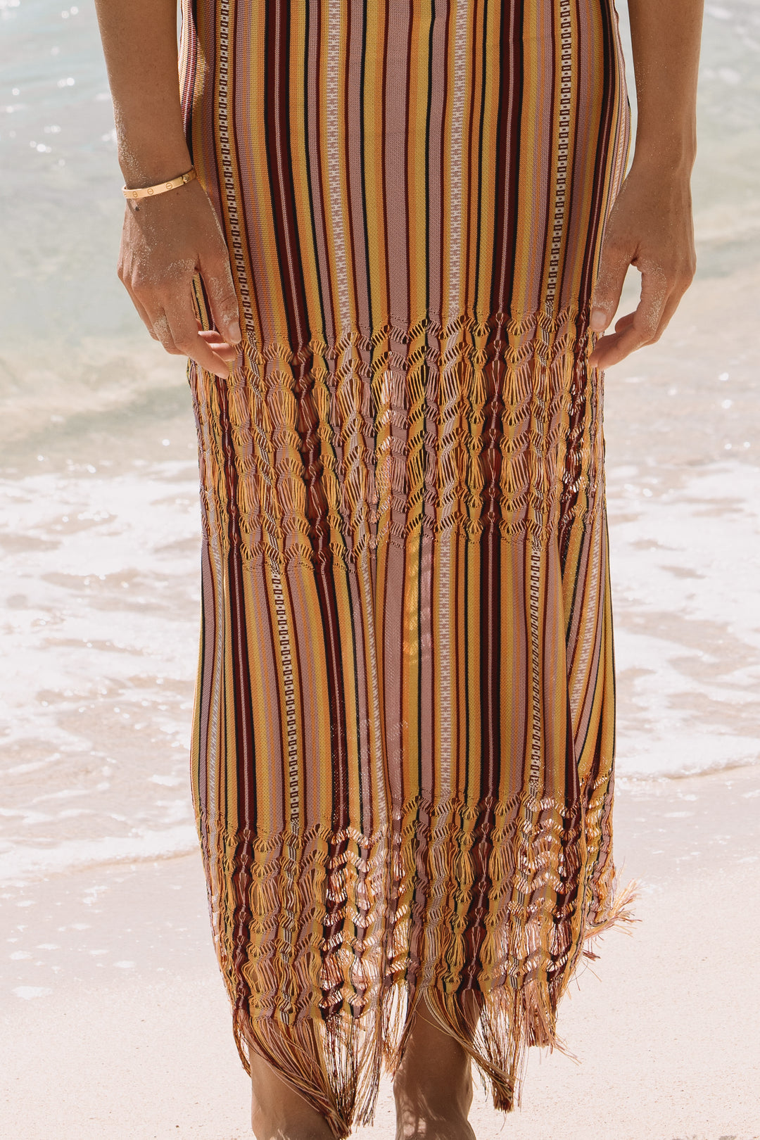 Christian Dior Multicolour Stripe Knit Maxi Dress by John Galliano (SS 2002)