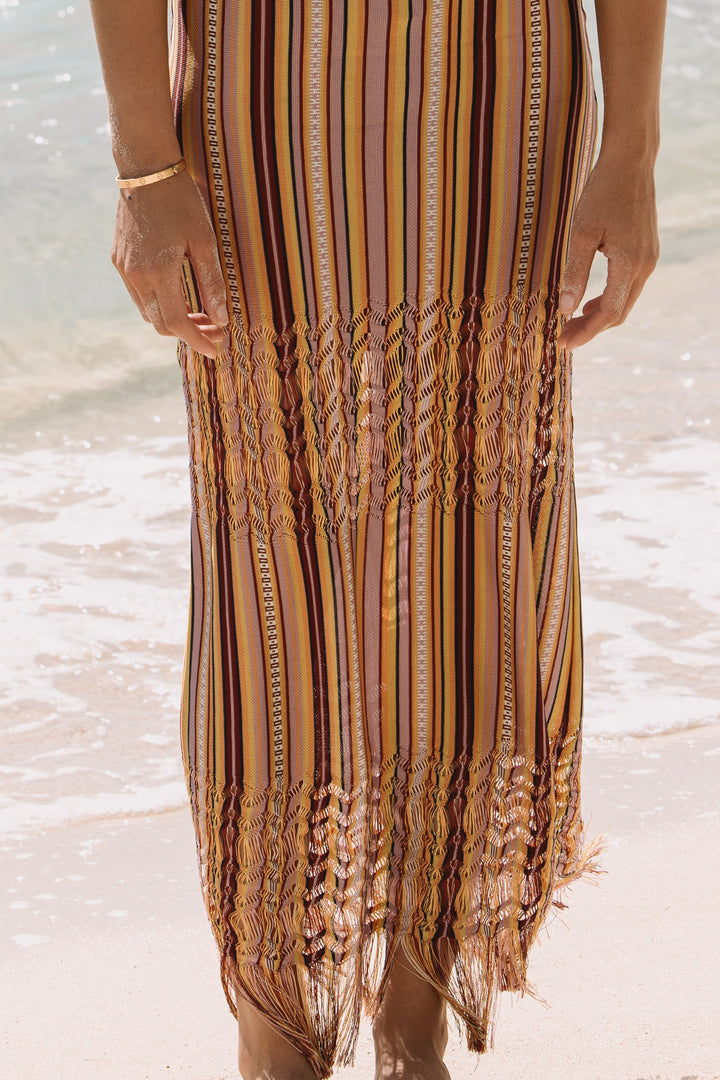 Christian Dior Multicolour Stripe Knit Maxi Dress by John Galliano (SS 2002)