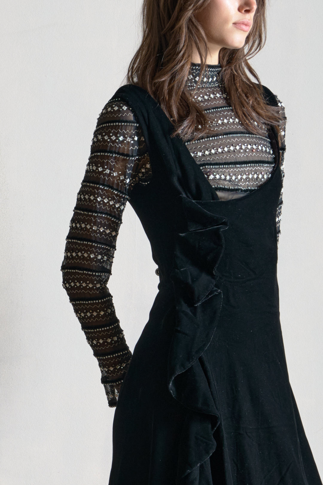 Christian Dior Black Velvet Gown by Jorn Langberg (c. 1970s)