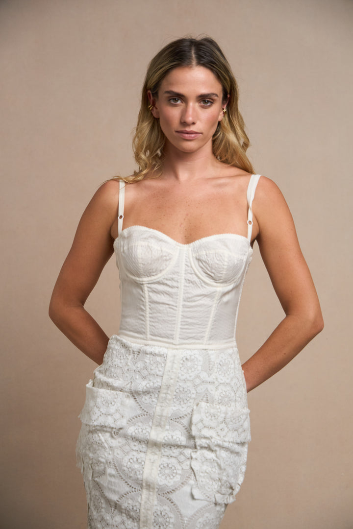 Dolce & Gabbana Ivory Lace Bustier Dress (SS 2006)