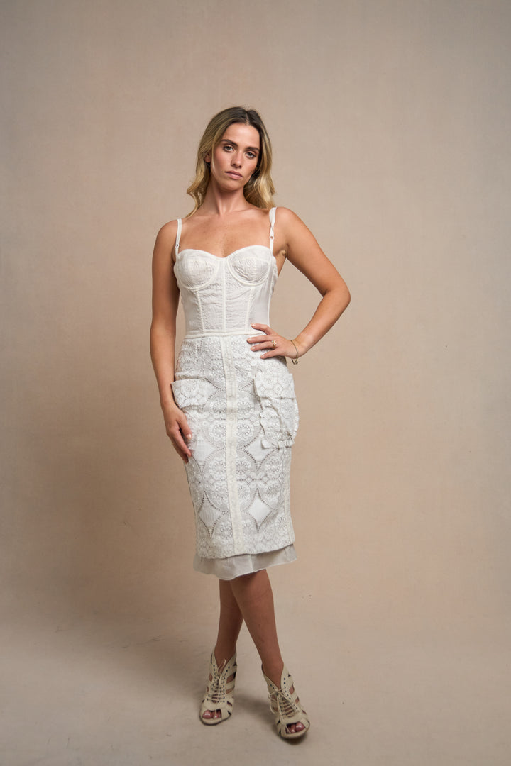 Dolce & Gabbana Ivory Lace Bustier Dress (SS 2006)