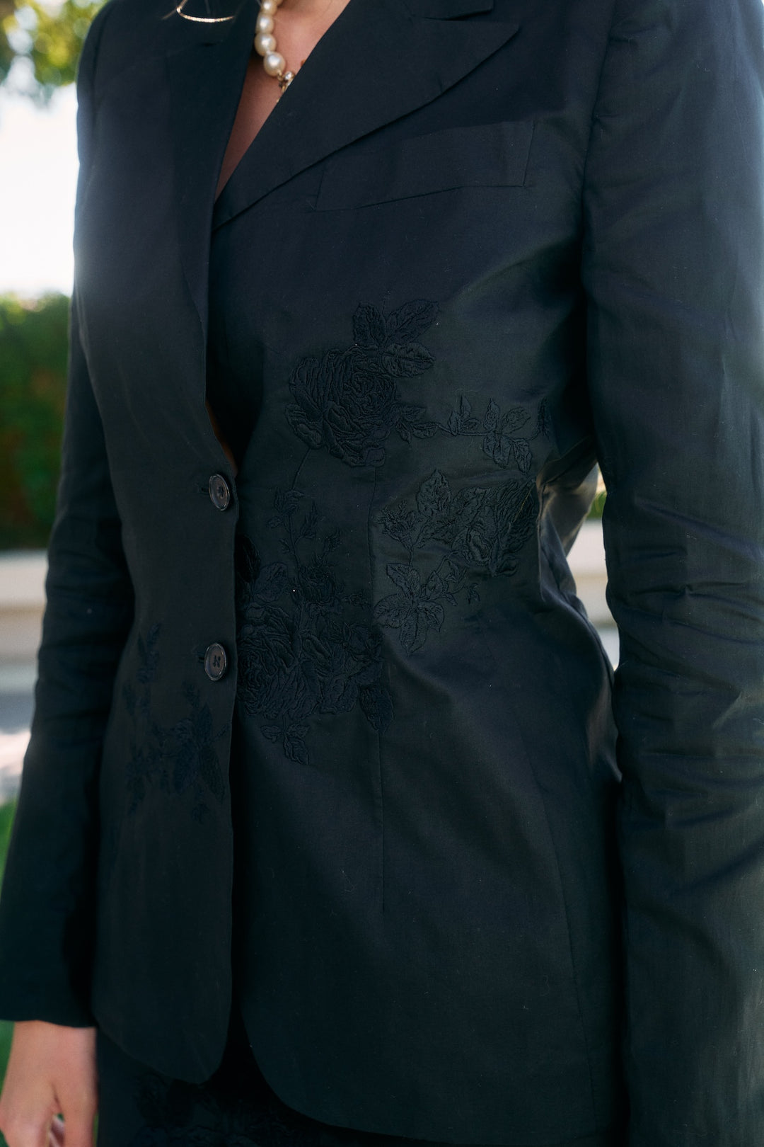 Alexander McQueen Embroidered Black Skirt Suit (SS 1998)
