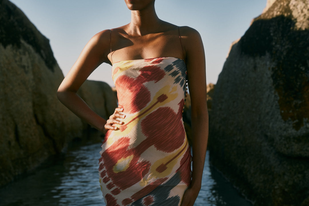 Christian Dior Printed Chiffon Bias Cut Dress by John Galliano (c. 2001)