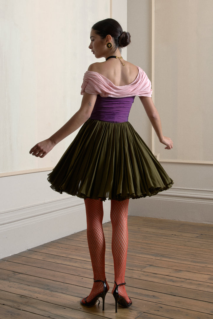 Christian Lacroix Haute Couture Fit and Flare Chiffon Dress (SS 1990)