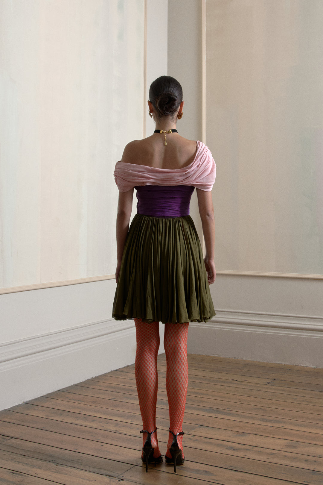 Christian Lacroix Haute Couture Fit and Flare Chiffon Dress (SS 1990)