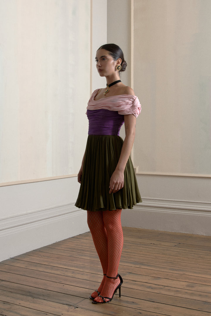 Christian Lacroix Haute Couture Fit and Flare Chiffon Dress (SS 1990)