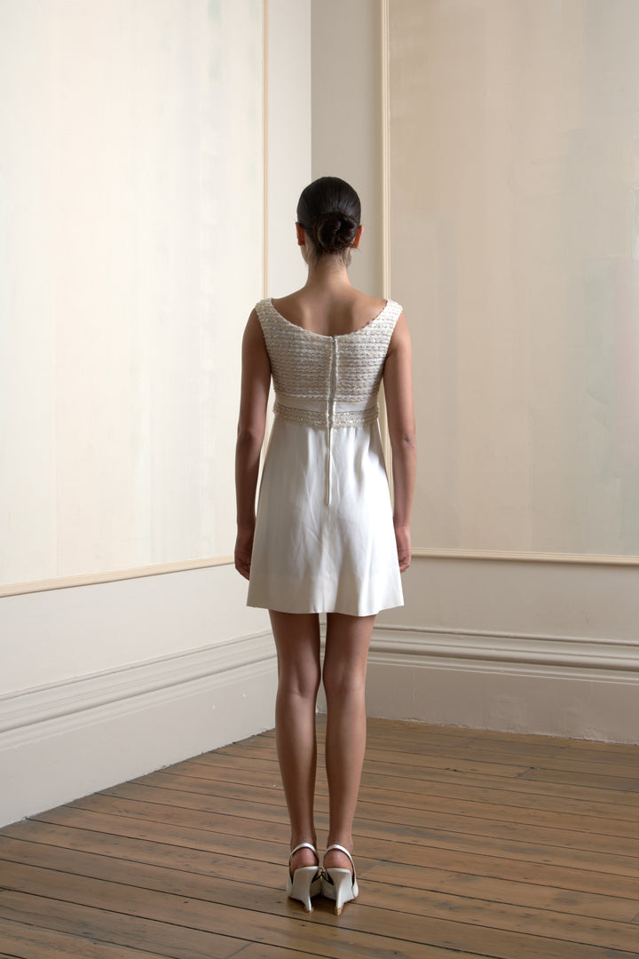 Jacques Esterel Haute Couture White Sequin Cocktail Dress (c. 1968)