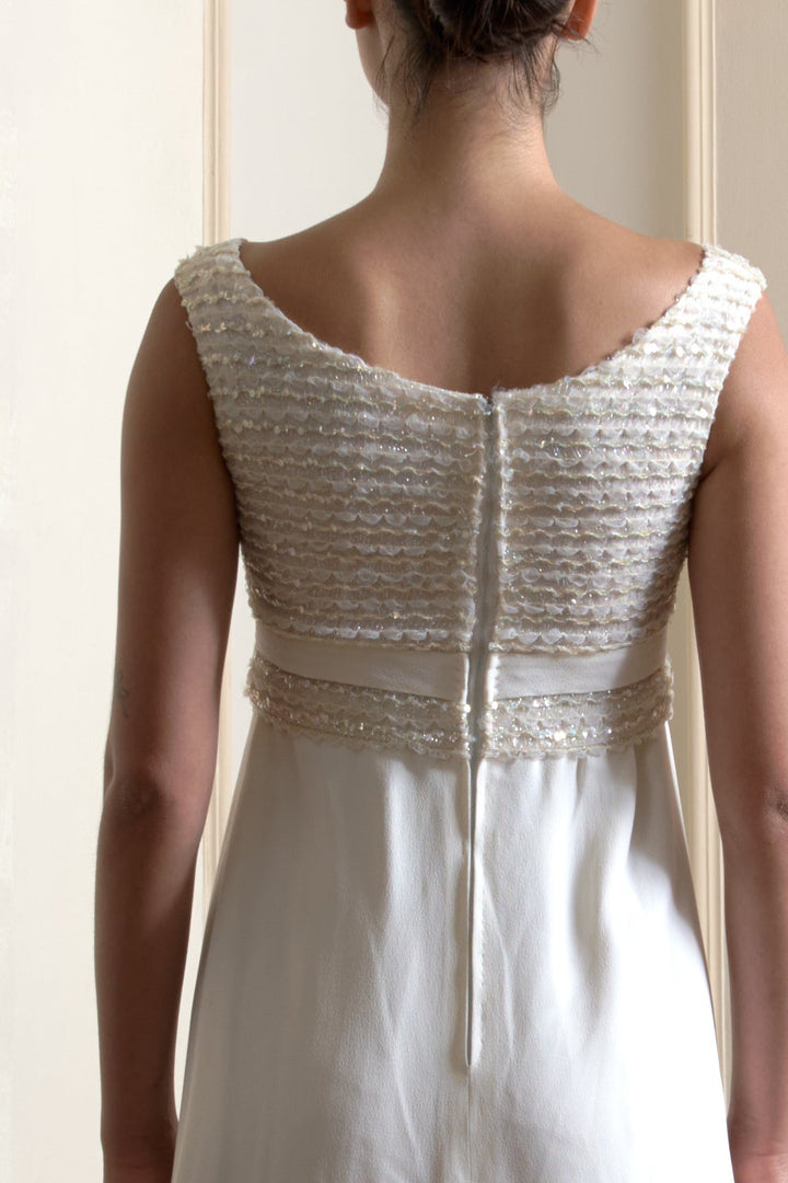 Jacques Esterel Haute Couture White Sequin Cocktail Dress (c. 1968)