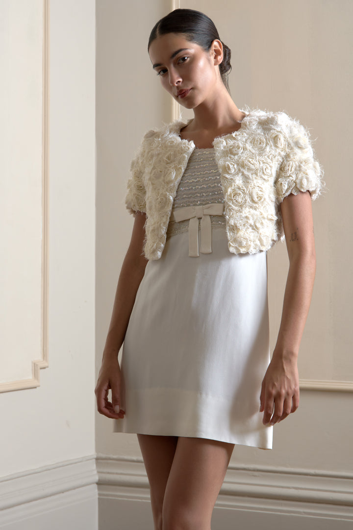 Valentino Ivory Silk Rose Bolero (c. 2010s)