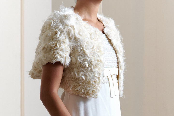 Valentino Ivory Silk Rose Bolero (c. 2010s)