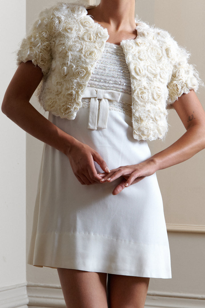 Valentino Ivory Silk Rose Bolero (c. 2010s)