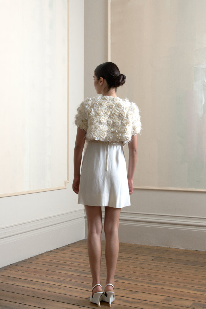 Valentino Ivory Silk Rose Bolero (c. 2010s)