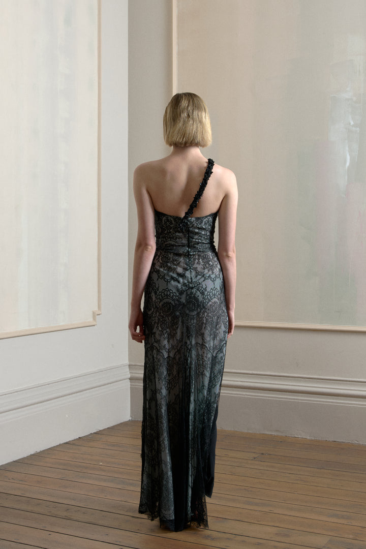 Valentino Black Crepe and Lace Gown (AW 2000)