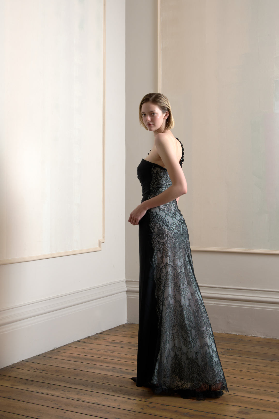 Valentino Black Crepe and Lace Gown (AW 2000)