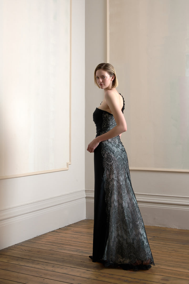 Valentino Black Crepe and Lace Gown (AW 2000)