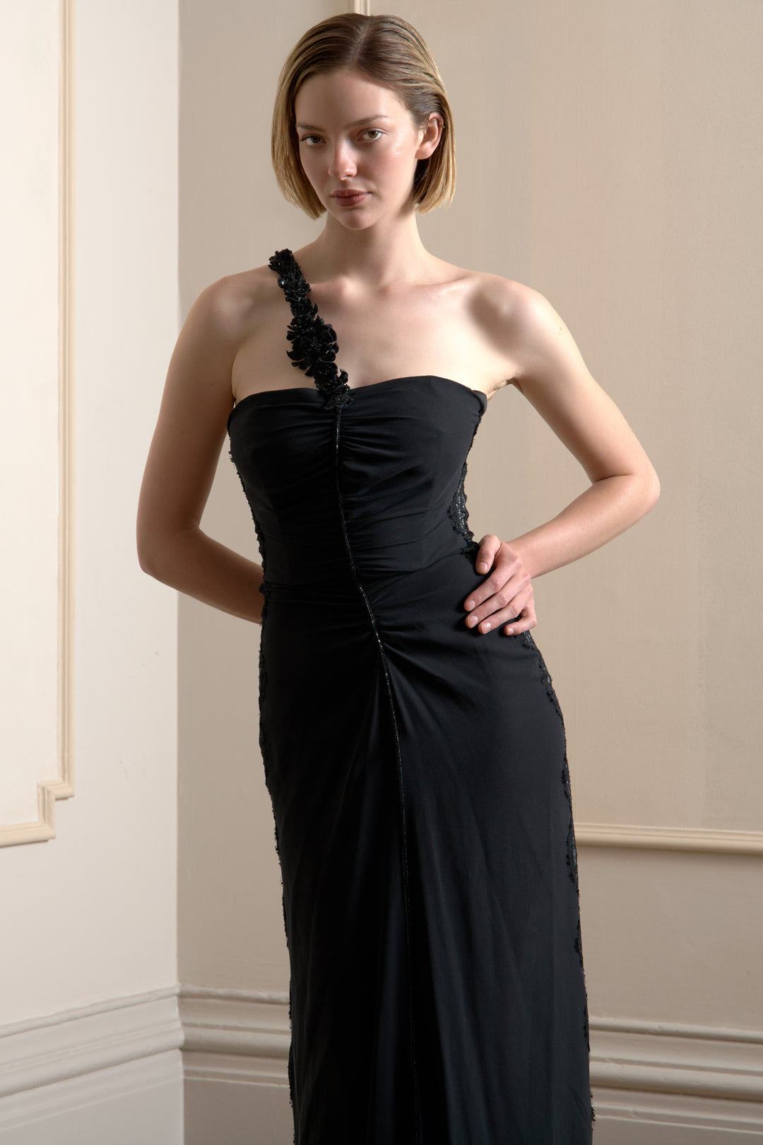 Valentino Black Crepe and Lace Gown (AW 2000)