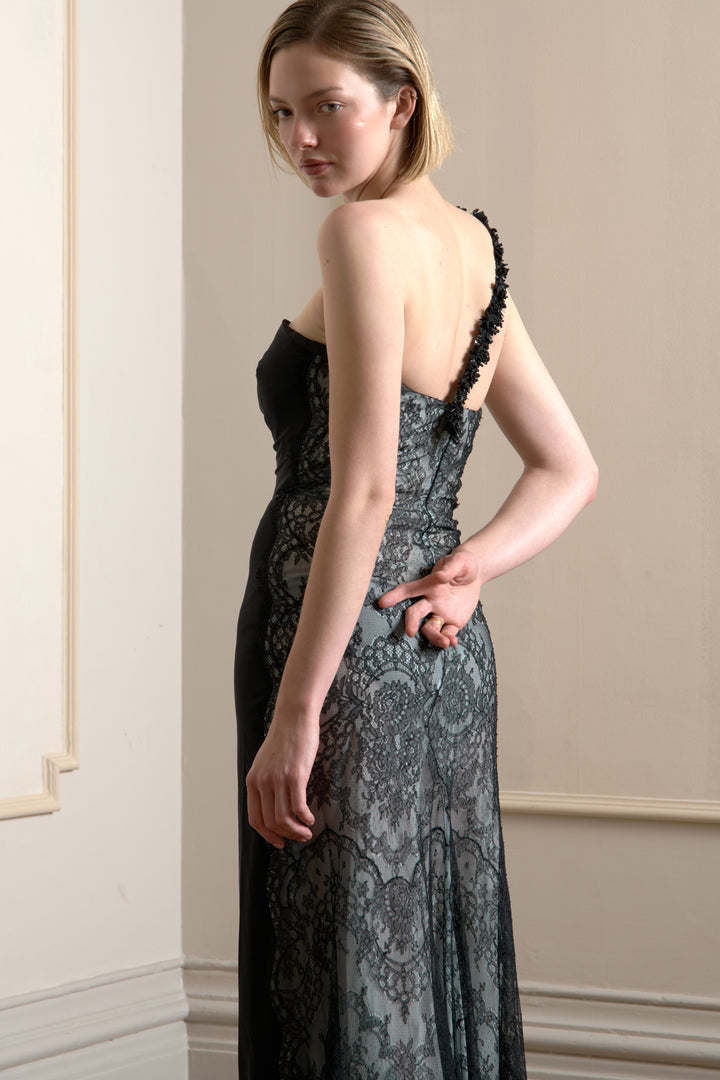 Valentino Black Crepe and Lace Gown (AW 2000)