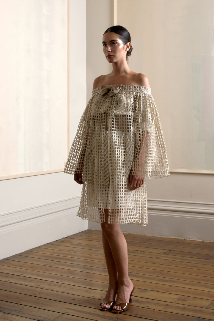 Paco Rabanne Haute Couture Openwork Lattice Dress (1980s)