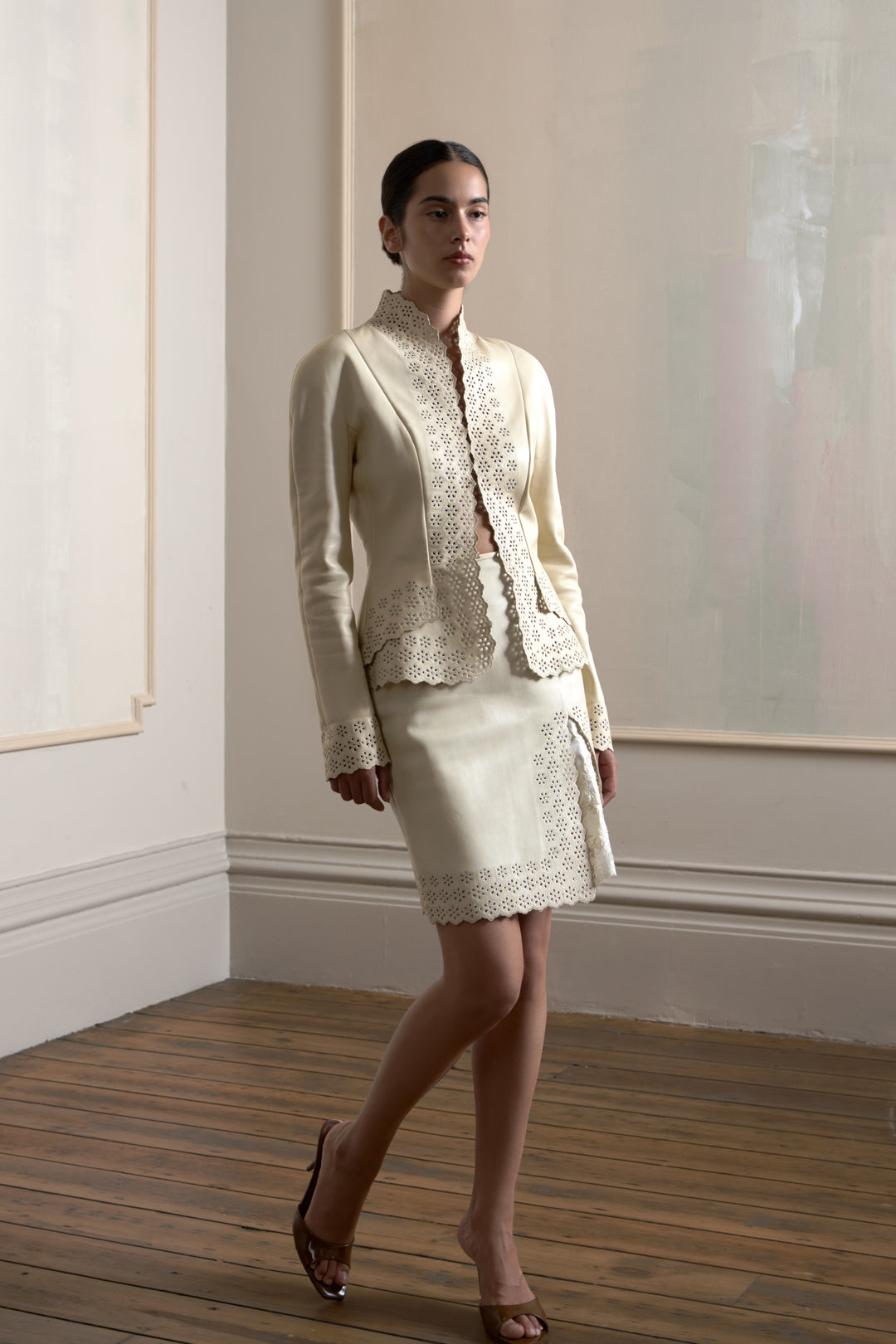 Christian Dior Cream Leather Suit by John Galliano (SS 2008)