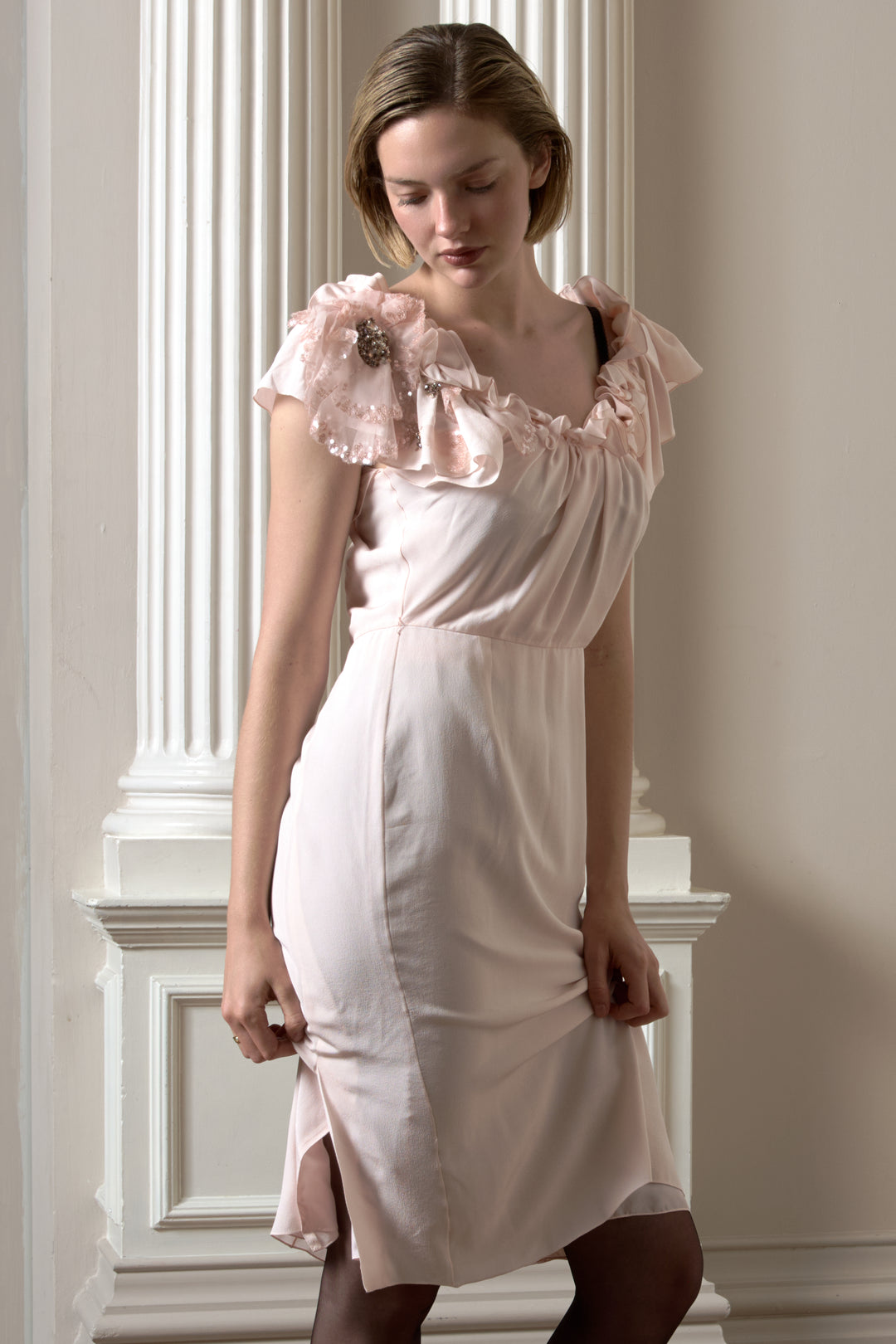 Christian Dior Pale Pink Chiffon Dress by John Galliano (SS 2008) – Epoque Couture