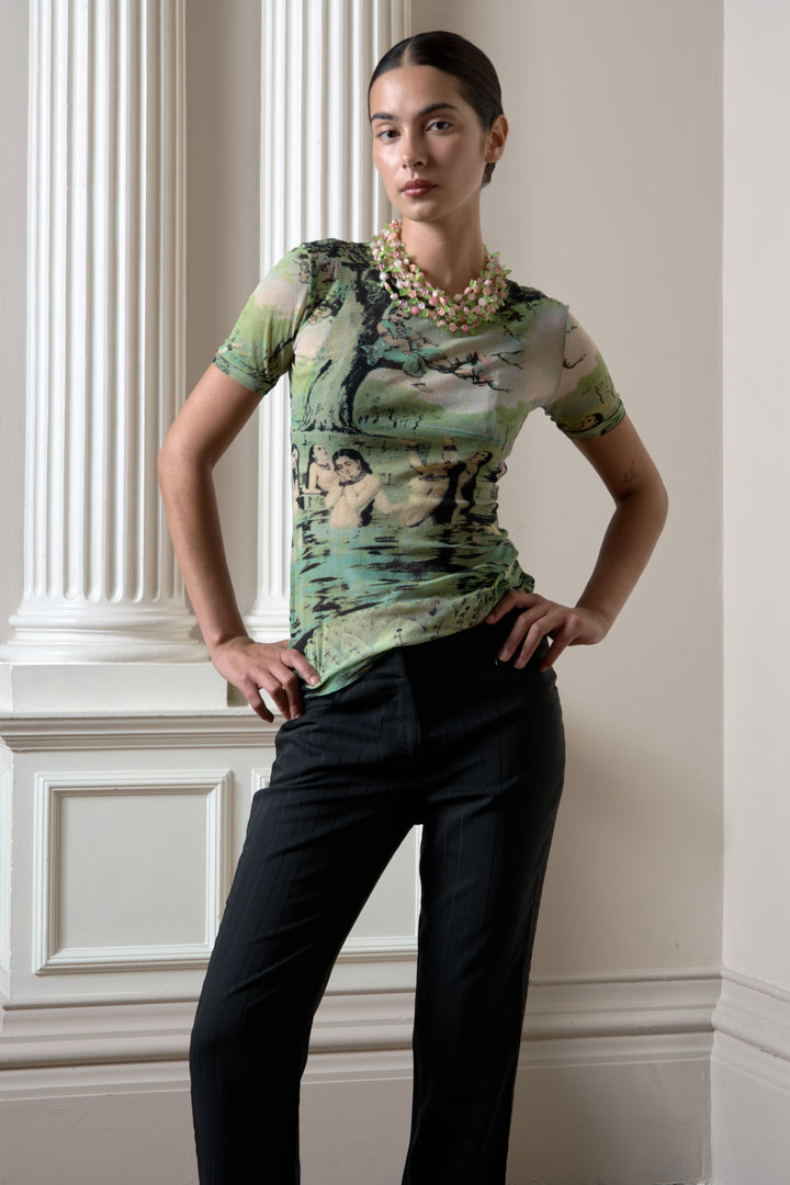 Jean Paul Gaultier Krishna Print Mesh T-shirt (SS 1998)