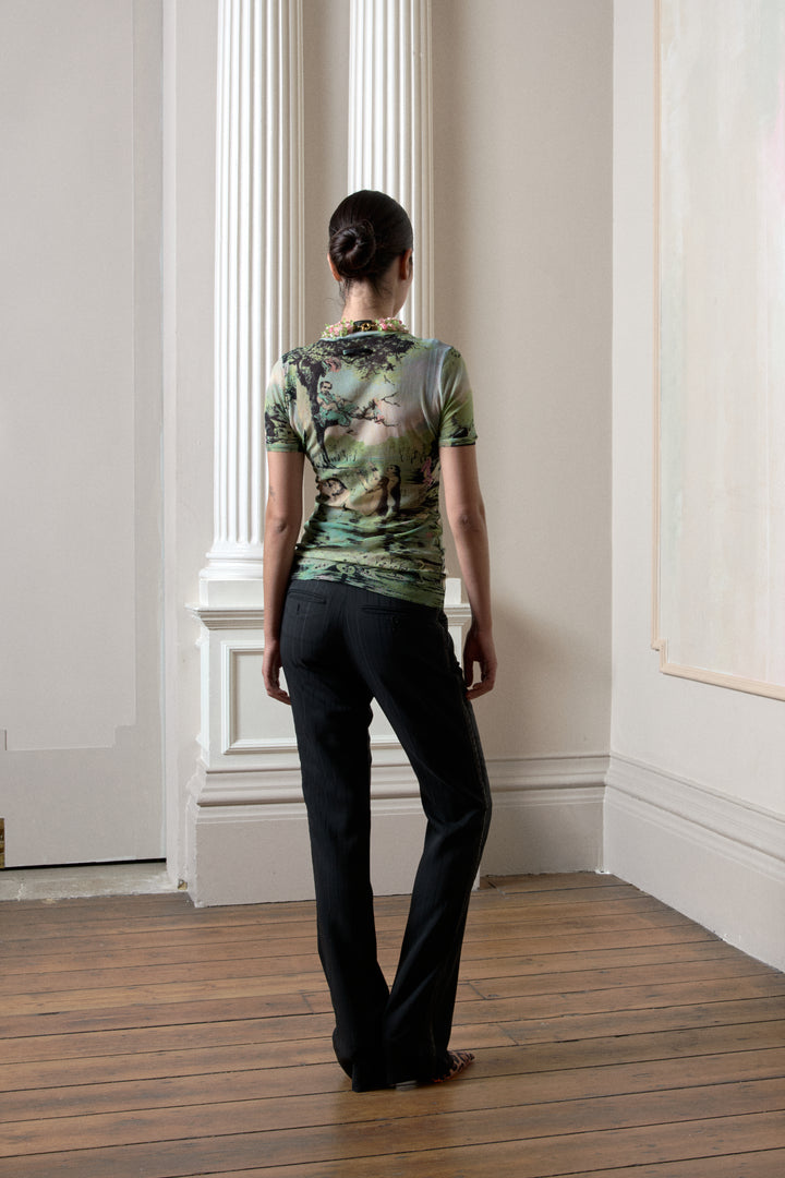 Jean Paul Gaultier Krishna Print Mesh T-shirt (SS 1998)