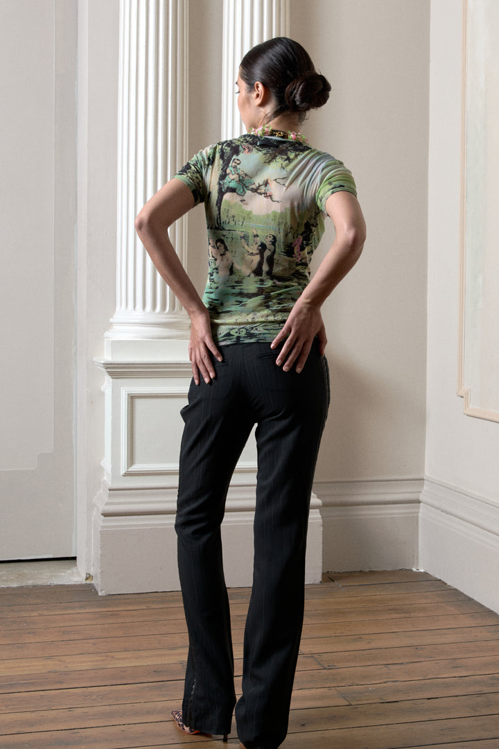 Jean Paul Gaultier Krishna Print Mesh T-shirt (SS 1998)