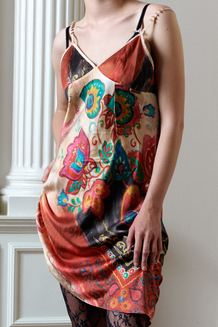 John Galliano Paisley Print Silk Slip Dress (SS 2008)