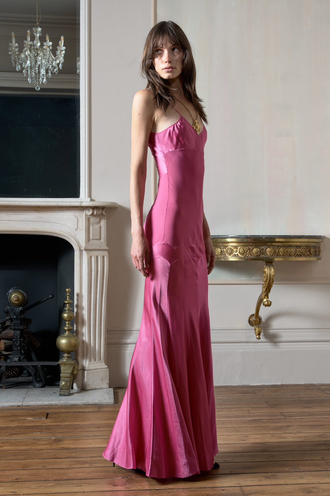 John Galliano Rose Bias Cut Scalloped Hem Dress (AW 1998)