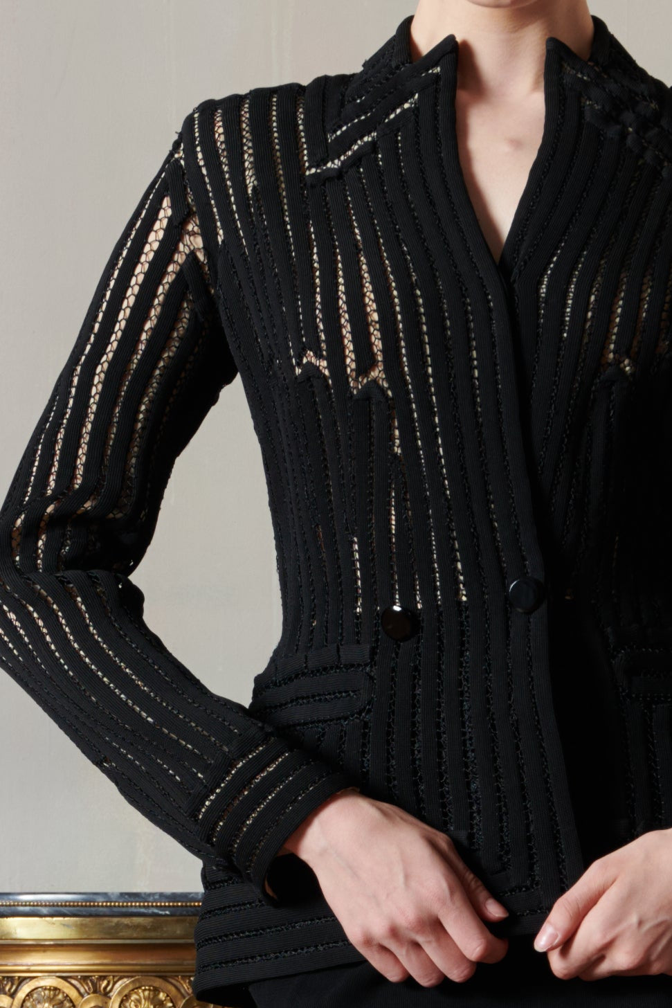 Jean Paul Gaultier Haute Couture Black Silk Braided Suit (SS 2012)