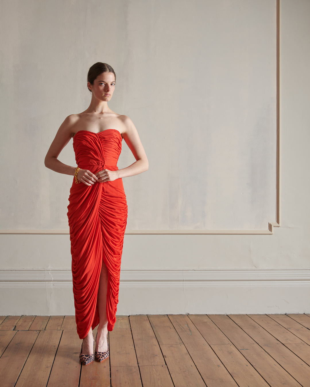 Loris Azzaro Red Jersey Evening Dress (c. 1987)
