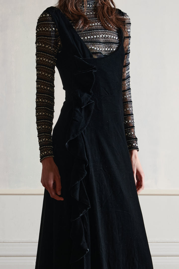 Christian Dior Black Velvet Gown by Jorn Langberg (c. 1970s)