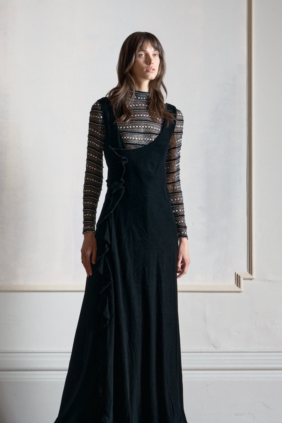 Christian Dior Black Velvet Gown by Jorn Langberg (c. 1970s)