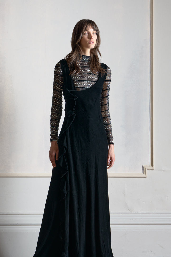 Christian Dior Black Velvet Gown by Jorn Langberg (c. 1970s)