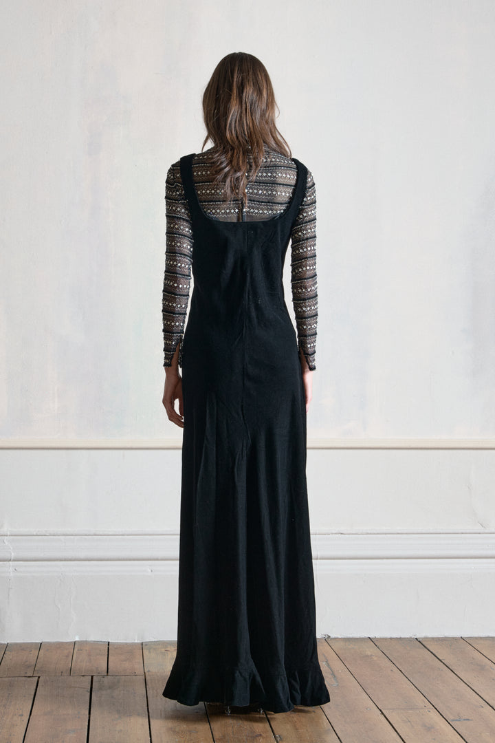 Christian Dior Black Velvet Gown by Jorn Langberg (c. 1970s)