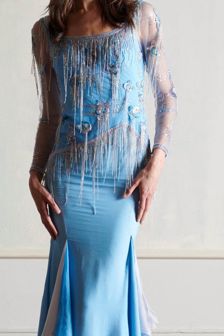 John Galliano Blue Evening Gown (c. 2005)