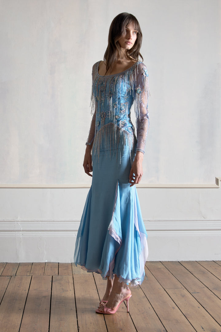 John Galliano Blue Evening Gown (c. 2005)
