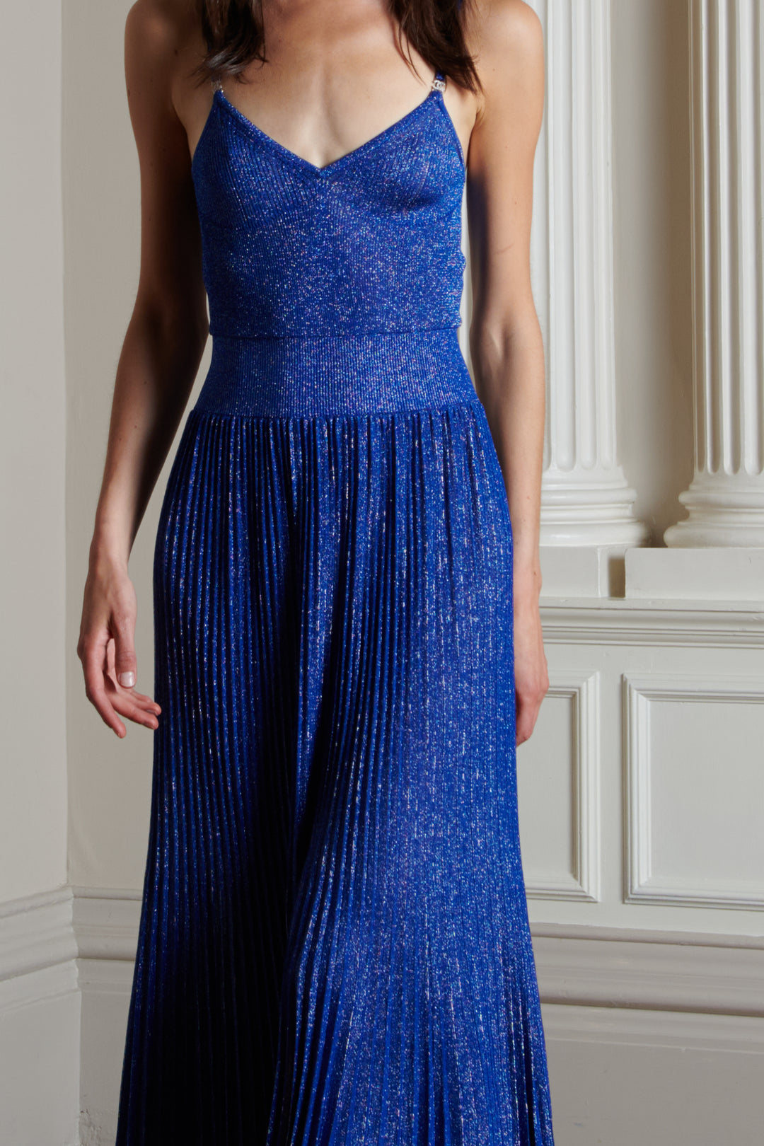 Chanel Royal Blue and Silver Knit Dress by Virginie Viard (c. 2022)