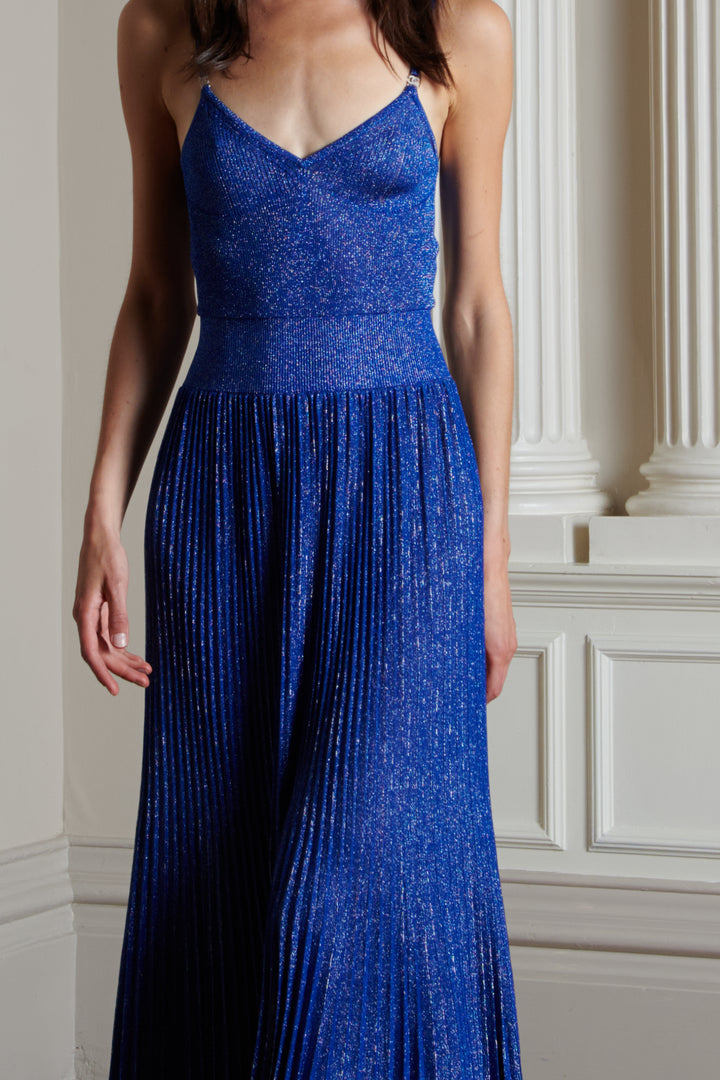 Chanel Royal Blue and Silver Knit Dress by Virginie Viard (c. 2022)