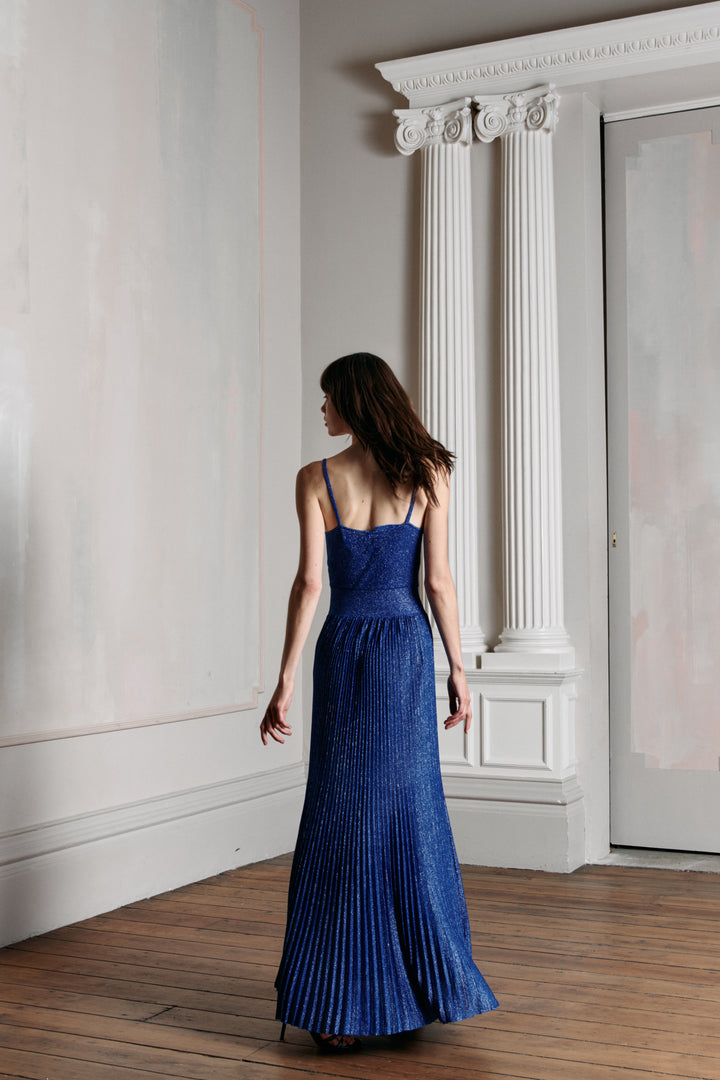 Chanel Royal Blue and Silver Knit Dress by Virginie Viard (c. 2022)