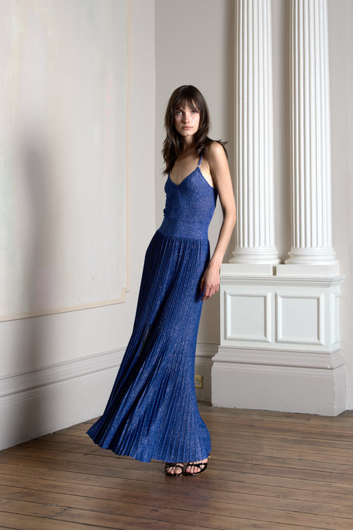 Chanel Royal Blue and Silver Knit Dress by Virginie Viard (c. 2022)